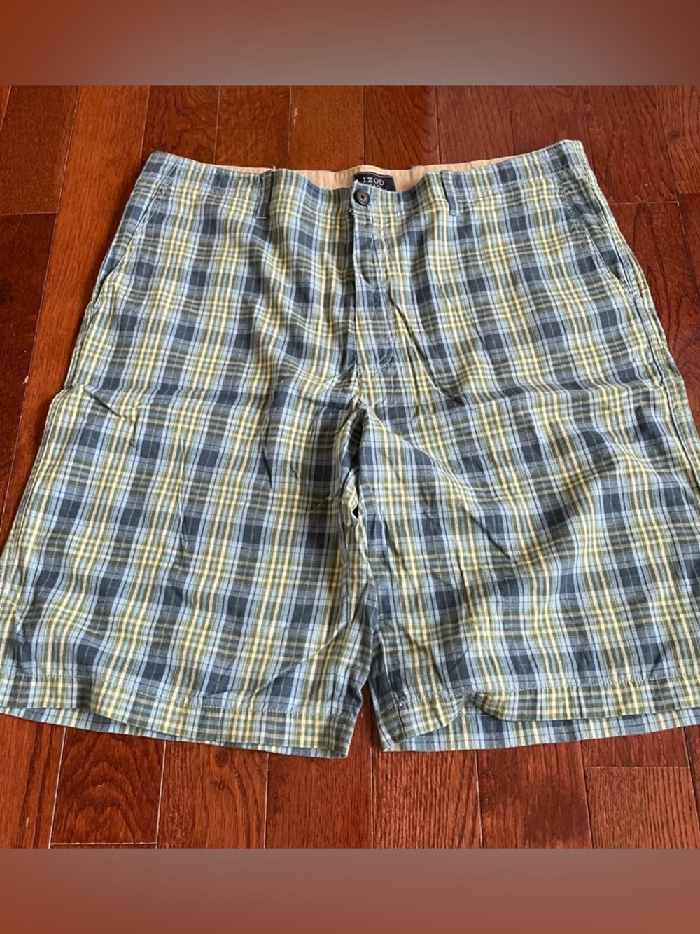 Izod baby and green plaid shorts